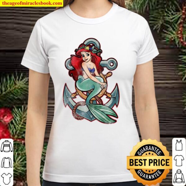 Little Mermaid Vintage Ariel Anchor Classic Women T-Shirt