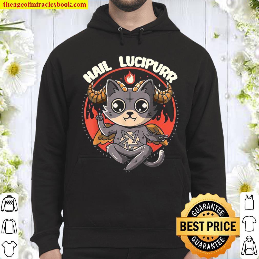 Lucipurr Inspired Baphomet Cat Related Devil Kitty Design Hoodie