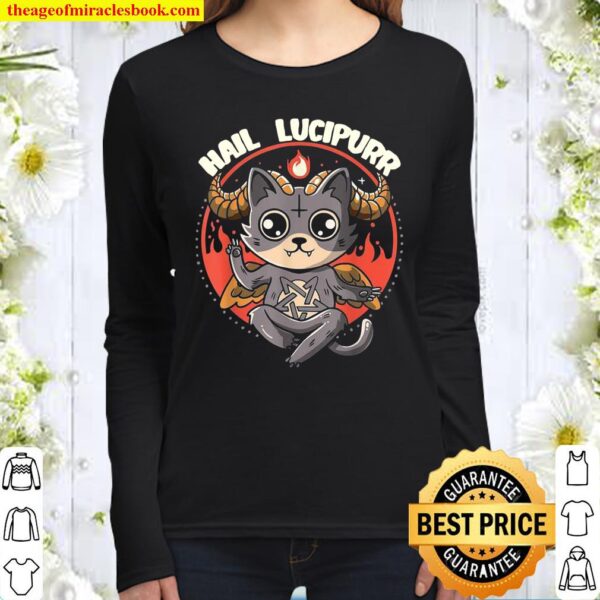 Lucipurr Inspired Baphomet Cat Related Devil Kitty Design Women Long Sleeved
