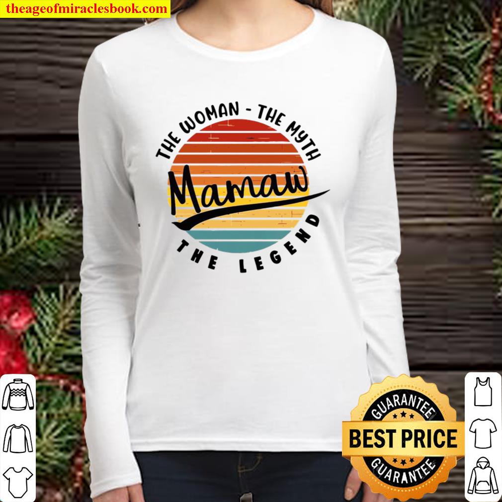Mama The Woman The Myth The Legend Vintage Retro Women Long Sleeved