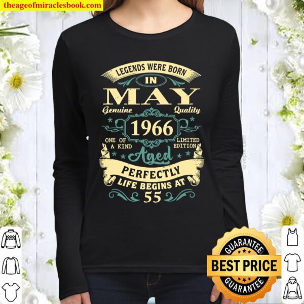 May 1966 55th Birthday 55 Year Old Women Long Sleeved