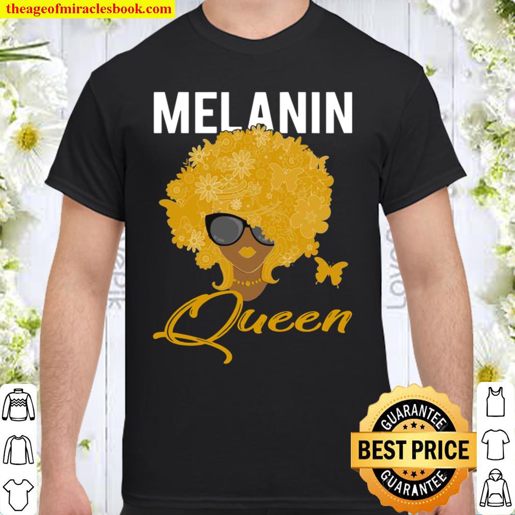 Melanin Queen For African American With Butterfly 2021 Shirt, Hoodie, Long Sleeved, SweatShirt