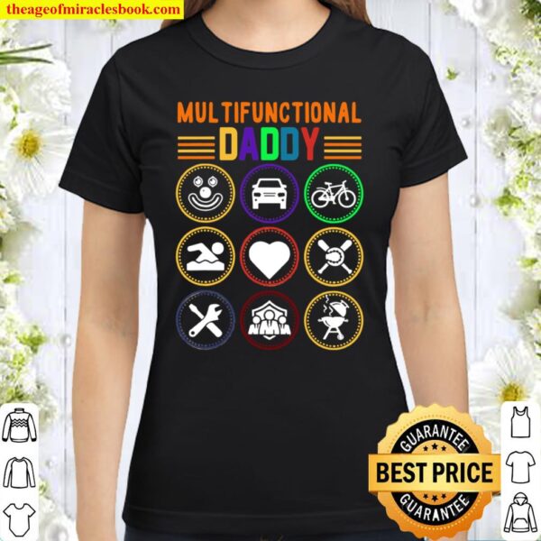 Mens Multifunctional Daddy Dad Fathers Day Classic Women T-Shirt