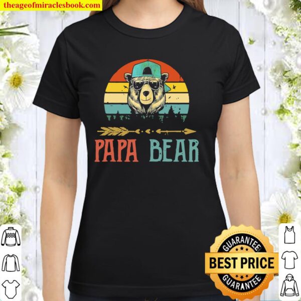 Mens Papa Bear Fathers Day Classic Women T-Shirt