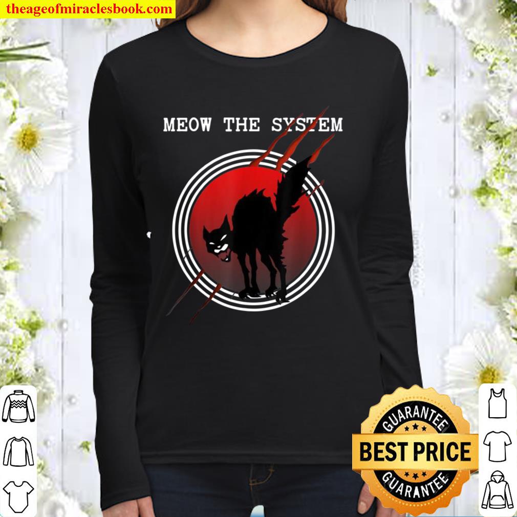 Meow the system sabot black cat Women Long Sleeved