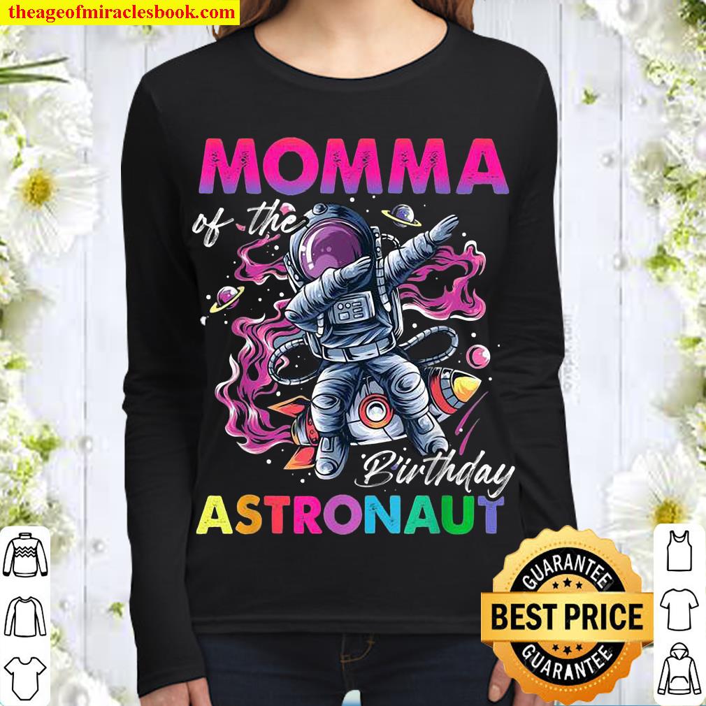 Momma Of The Birthday Astronaut Space Theme Women Long Sleeved