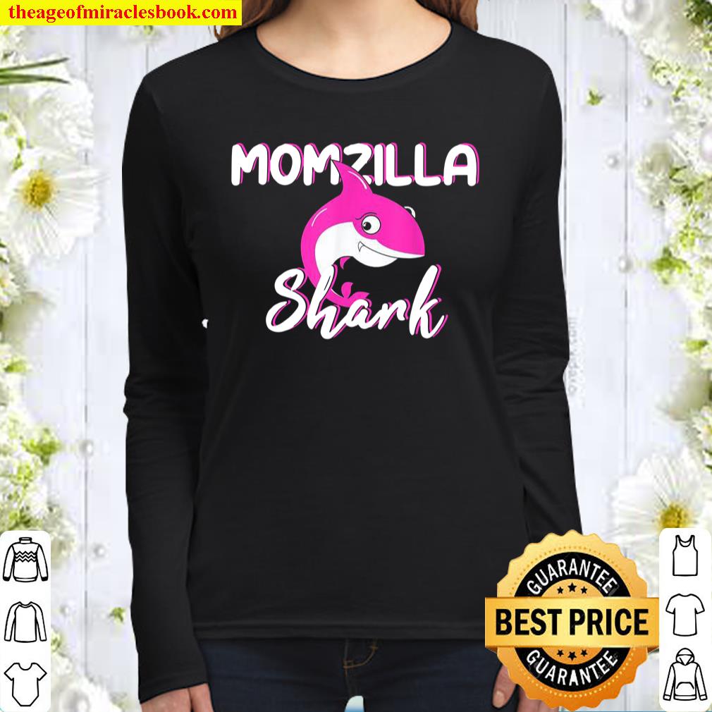 Momzilla Shark Tee Mom Cute For Mommy Mother Mama Women Long Sleeved