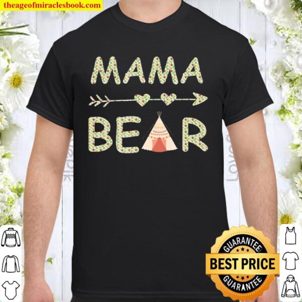 Mother’s Day Floral Mama Bear Shirt Gift Women Kids Shirt