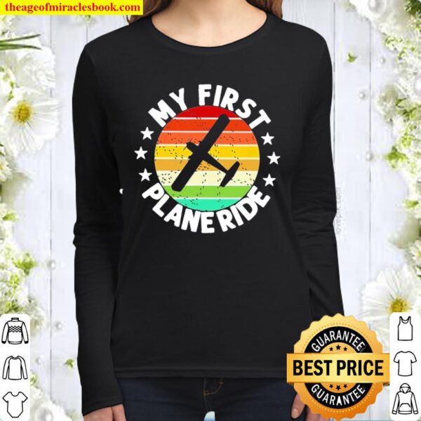 My First Plane Ride Retro Vintage Women Long Sleeved