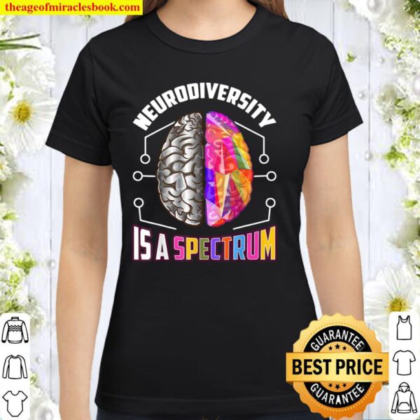 Neurodiverse Neurodiversity Colorful Brain Classic Women T-Shirt