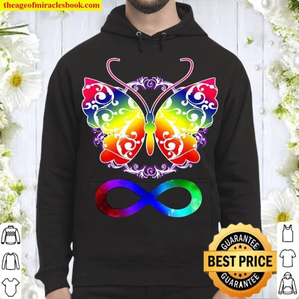 Neurodiversity Shirt Autism ADHD Rainbow Butterfly Hoodie