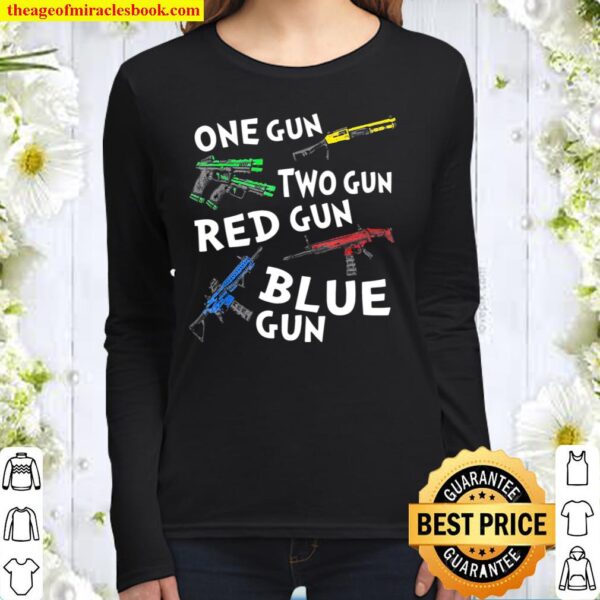 One Gun Two Gun Red Gun Blue Gun Women Long Sleeved