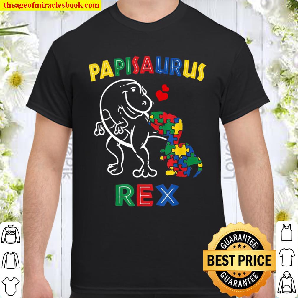 Papisaurus Autism Awareness Father’s Day Daddy Dinosaur Papi Shirt