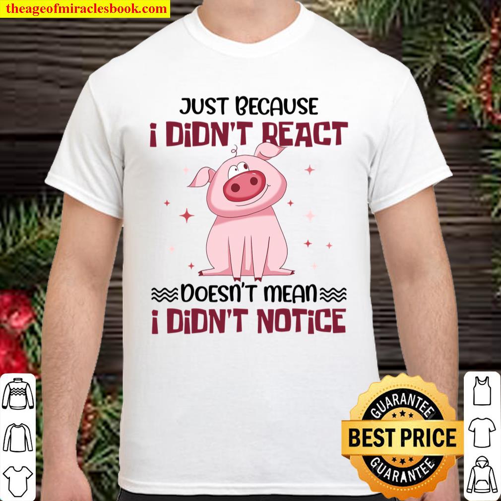 Pig Just Because I Didn’t React Doesn’t Mean I Didn’t Notice shirt, hoodie, tank top, sweater