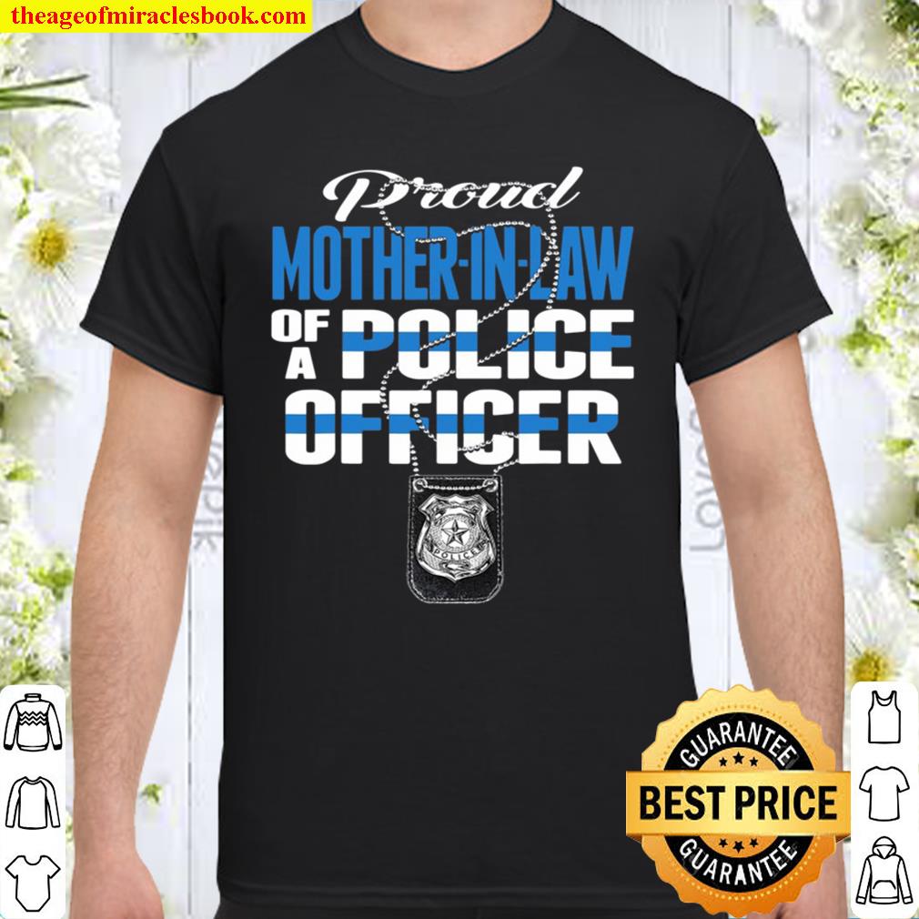 Cop Mom Proud Mother Police Officer Mom Gifts Blue Line Flag T-Shirt