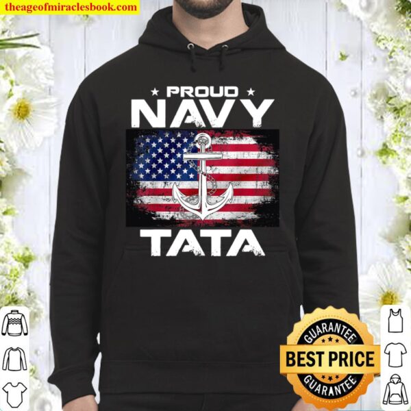 Proud Navy Tata With American Flag For Veteran Hoodie