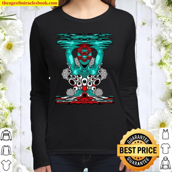 Psychedelic Abstract Nude Art Lsd Hippie Trippy Gift Idea Women Long Sleeved
