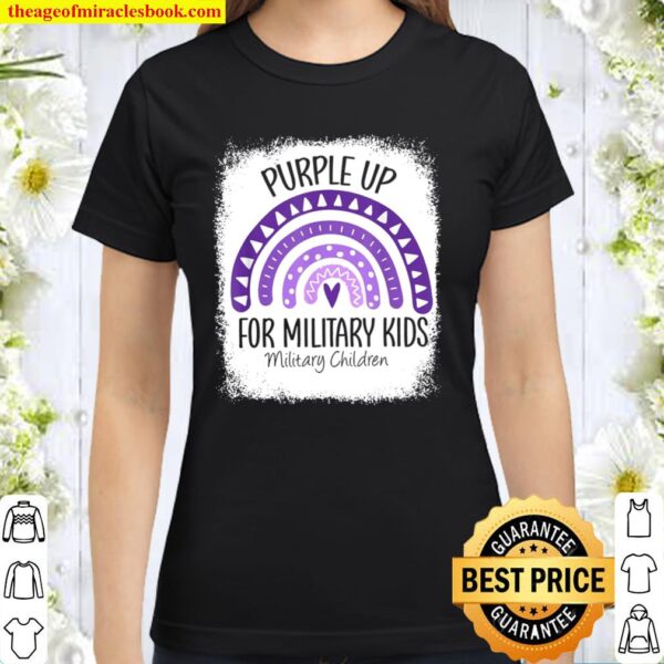 Purple Up For Military Military Child Month Rainbow Classic Women T-Shirt