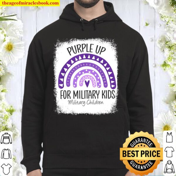 Purple Up For Military Military Child Month Rainbow Hoodie