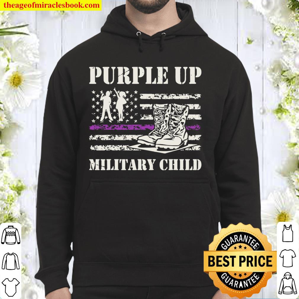 Purple Up Military Child Kids Army Dad Us Flag Retro limited Shirt