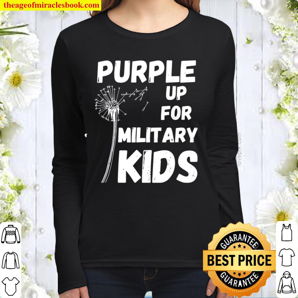 Purple up Month of the Military Child Awareness Women Long Sleeved