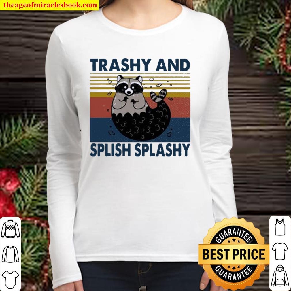 Raccoon Trashy and Splish splash vintage Women Long Sleeved