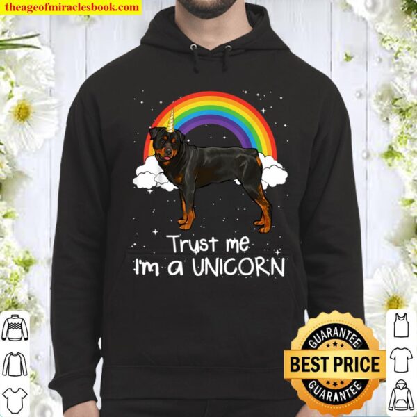 Rainbow Rottweiler Trust Me I’m A Unicorn Dog Hoodie