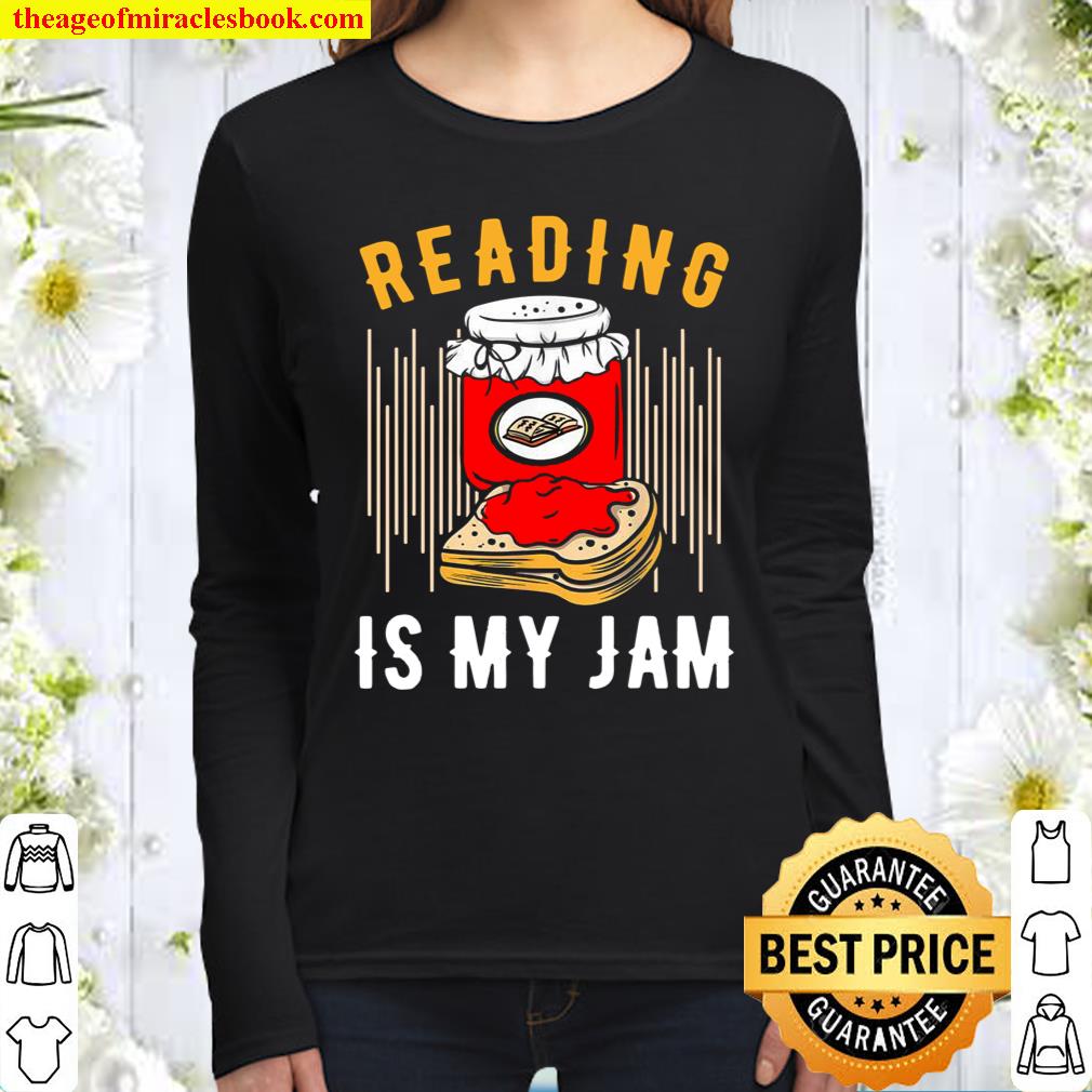Reading Is My Jam Reading School Library Bookmark Spread Women Long Sleeved