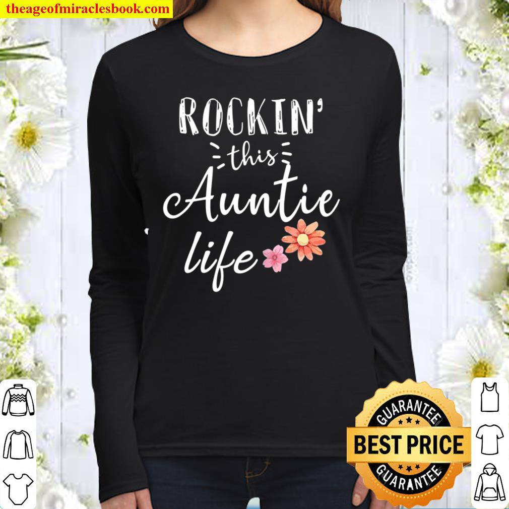Rockin This Auntie Life Aunt Gifts Family Women Long Sleeved