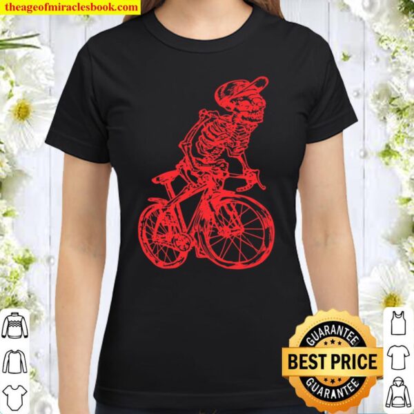 SEEMBO Skeleton Cycling Bicycle Cyclist Biker Biking Bike Classic Women T-Shirt