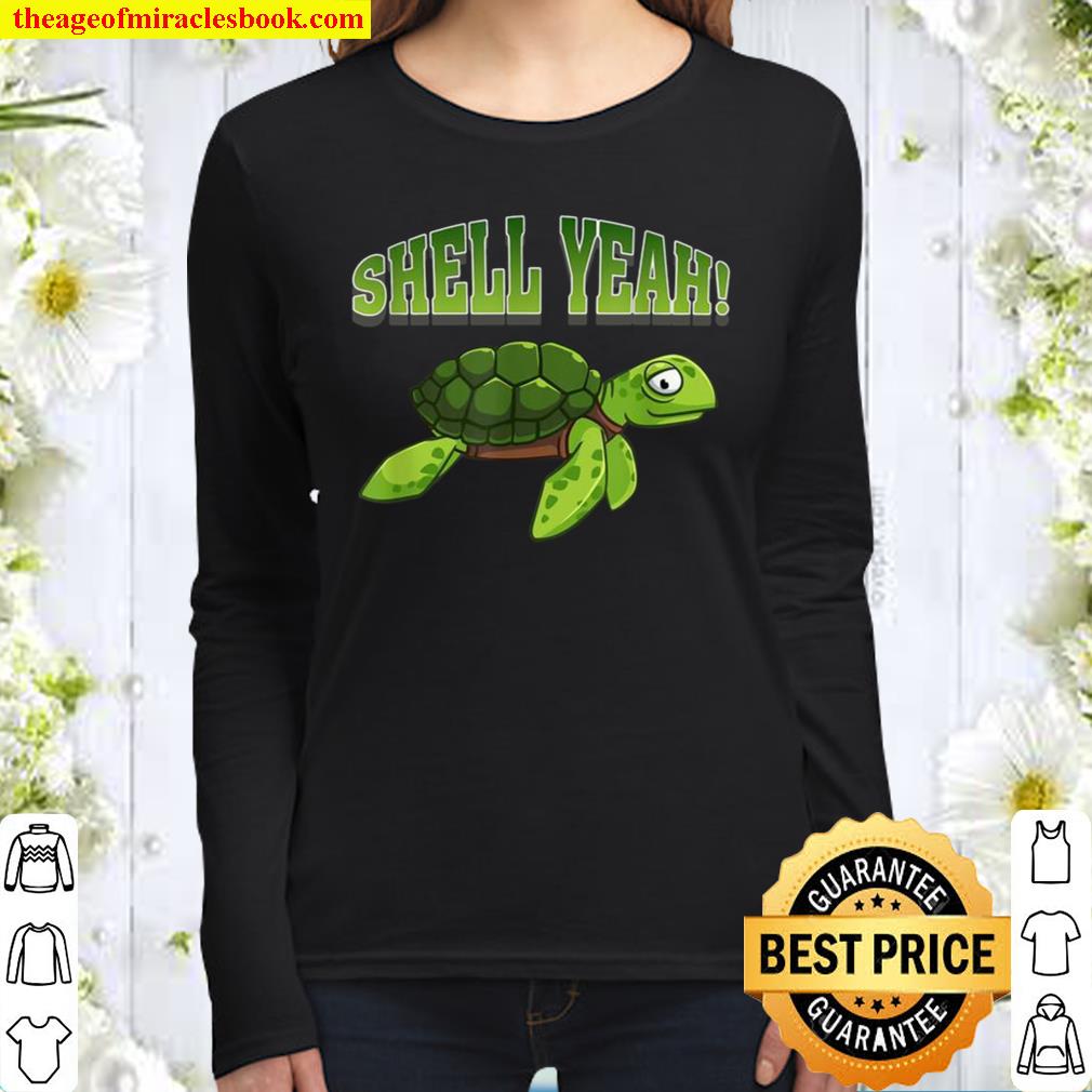 Shell Yeah Save The Turtles Earth Day Underwater Swim Sea Women Long Sleeved