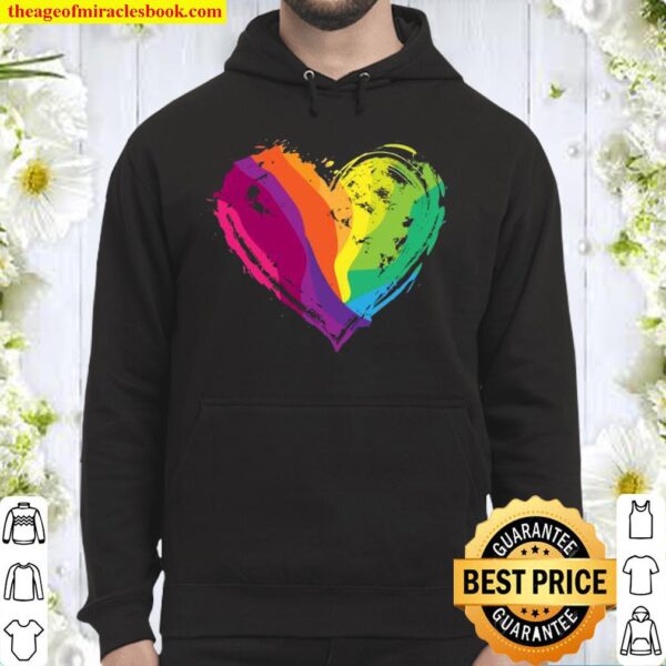Stolze Farben LGBT Pride Schwul Lesbische Herzflagge Hoodie