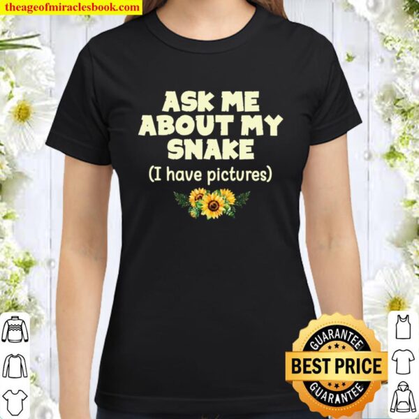 Sunflowers Snake Reptile Mom Dad Classic Women T-Shirt