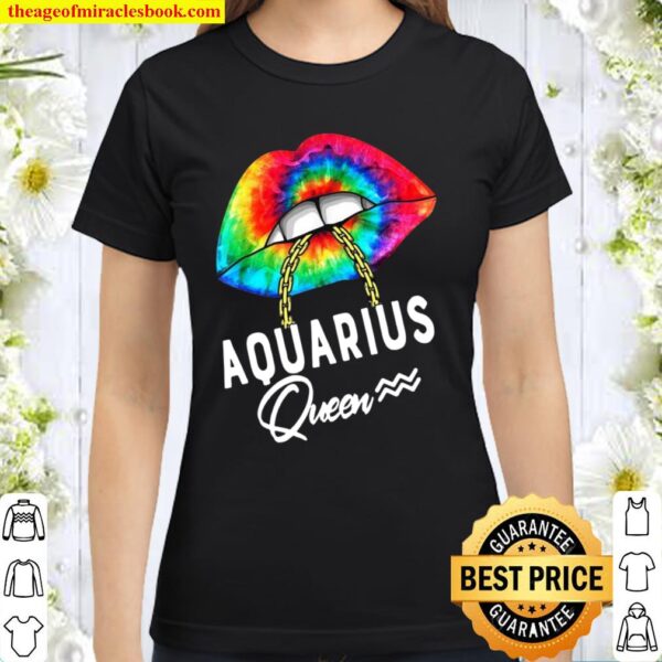 Tie Dye Aquarius Queen Lips Classic Classic Women T-Shirt