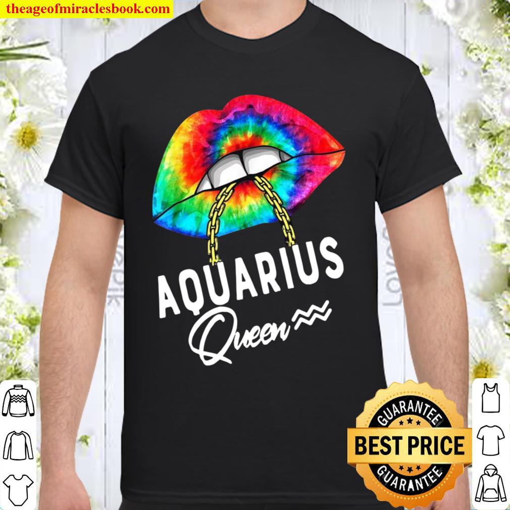 Tie Dye Aquarius Queen Lips Classic limited Shirt, Hoodie, Long Sleeved, SweatShirt