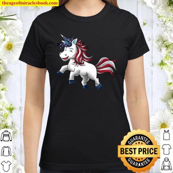 Unicorn Girl Americorn Love Awesome Classic Women T-Shirt