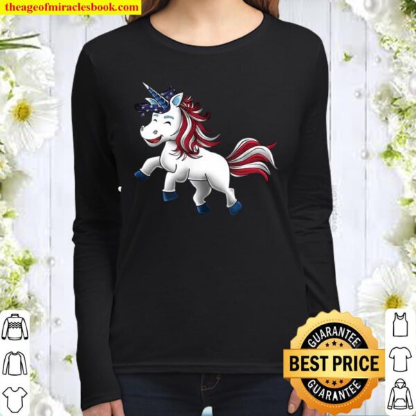 Unicorn Girl Americorn Love Awesome Women Long Sleeved