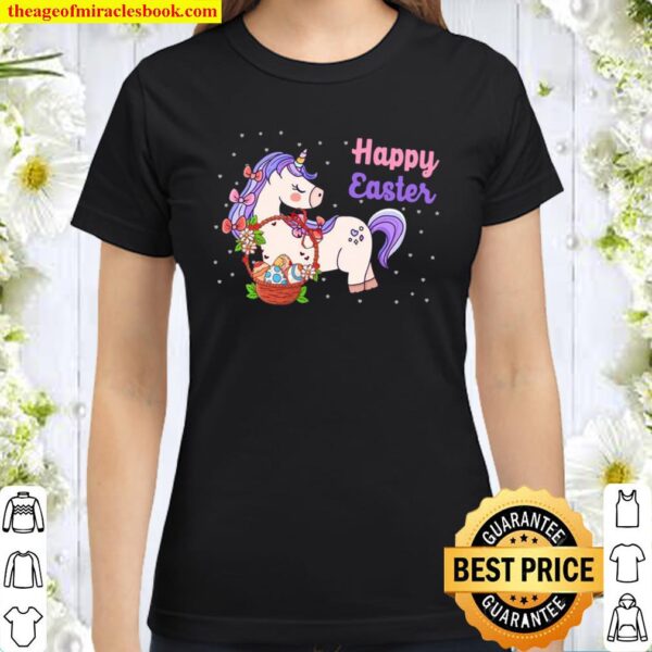Unicorn Happy Easter Classic Women T-Shirt