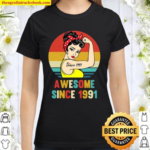 Vintage 30Th Birthday 1991 Gift For 30 Years Old Classic Women T-Shirt