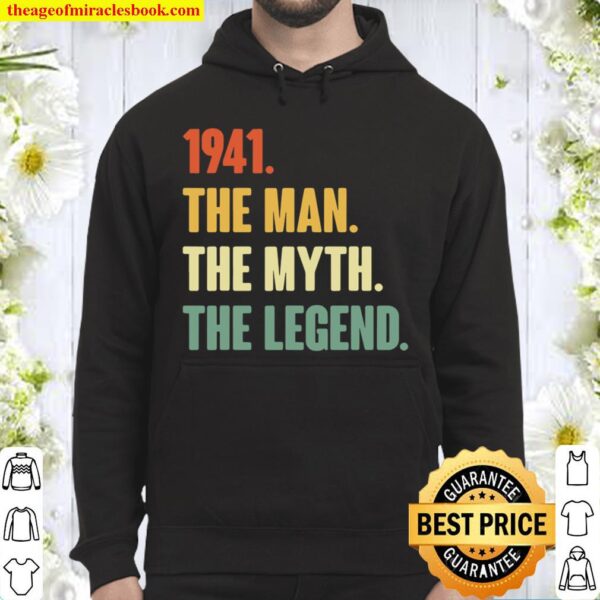 Vintage 80Th 1941 Birthday Gift For 80 Years Old Hoodie