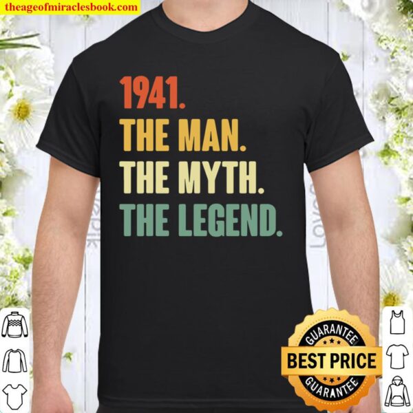 Vintage 80Th 1941 Birthday Gift For 80 Years Old Shirt