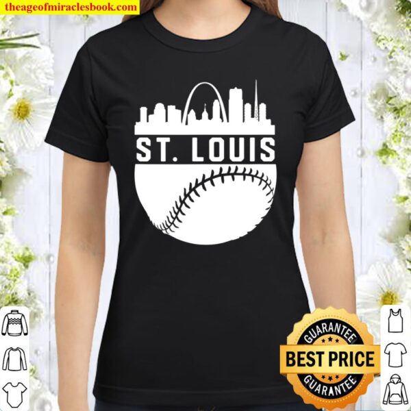 Vintage Downtown St. Louis Skyline Baseball Classic Women T-Shirt