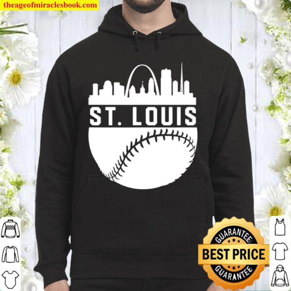Vintage Downtown St. Louis Skyline Baseball Hoodie