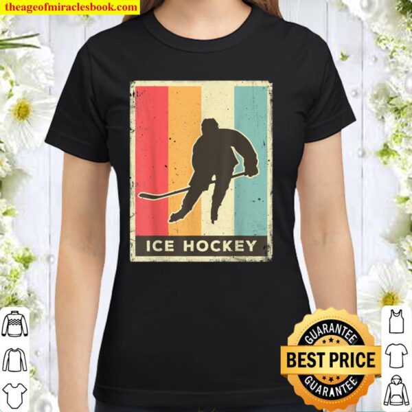 Vintage Ice Hockey Sport Retro Poster Classic Women T-Shirt