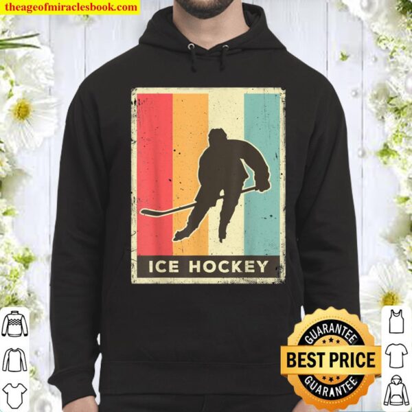 Vintage Ice Hockey Sport Retro Poster Hoodie