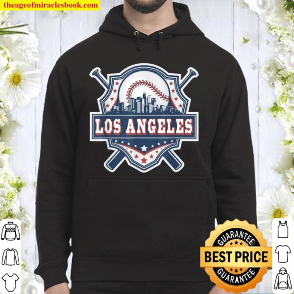 Vintage Los Angeles Baseball Skyline Hoodie