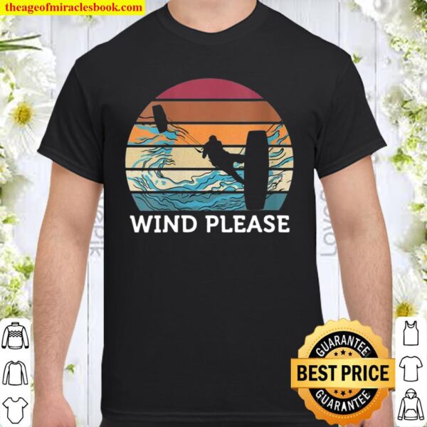 Wind Please Kitesurfing Retro Sunset Surfboard Shirt