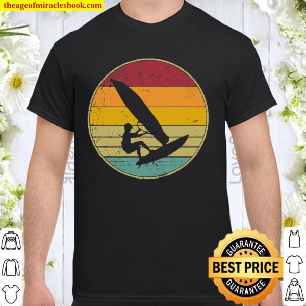 Windsurfing Surfer Surf Vintage Distressed Retro Silhouette Shirt