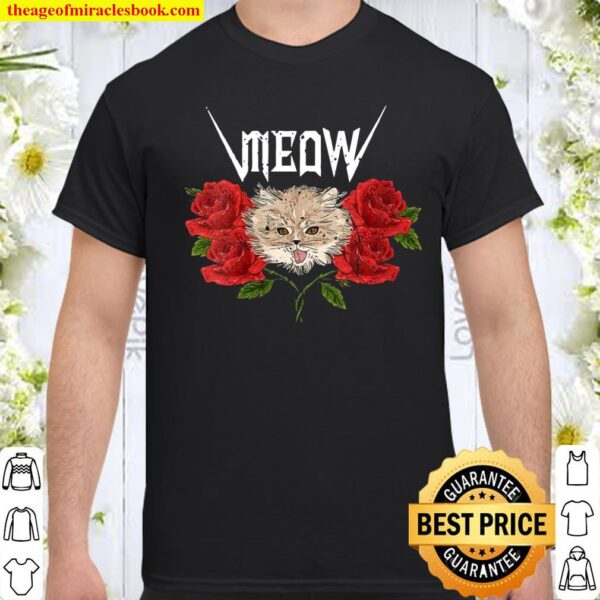 Womens Heavy Metal Music Cat Shirt