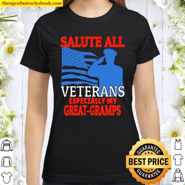 Womens Veteran Granddaughter Grandson Support GreatGramps Classic Women T-Shirt